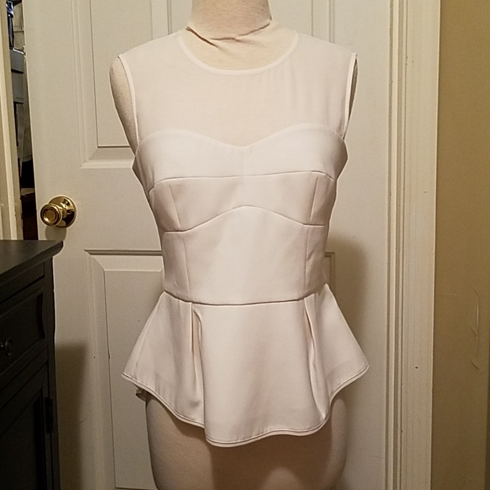 BCBGMAXAZRIA Ivory/white sleeveless blouse